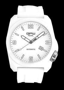 Arctos GPW Pearl White Ceramic High-tech ceramic watch with unusual overall white design, featuring a luminous dial, hands and index markers, CAD$2,111.00 © Rufus Lin Designs