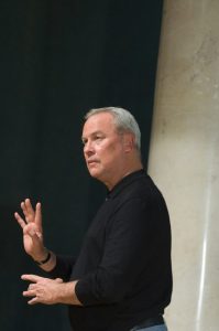 Robert Wilson demonstrating movement technique during rehearsal for Symptômes, Warsaw © Lesley Leslie-Spinks 2007