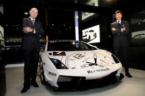 Marc A. Hayek and Stephan Winkelmann at the 79th International Motor Show in Geneva