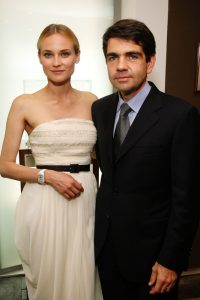 Actress Diane Kruger and Jerome Lambert, Chief Executive Officer of Jaeger-LeCoultre, attend the Jaeger Le-Coultre Boutique Opening during the 62nd International Cannes Film Festival on May 19, 2009 in Cannes, France. (Photo by Kristian Dowling/Getty Images)