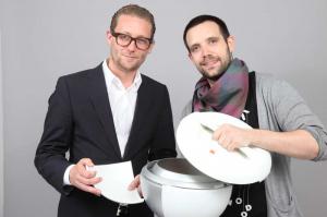 Jaquet Droz President and Creative Director Manuel Emch and Bengt Brümmer, winner of the Jaquet Droz Prize for Design 