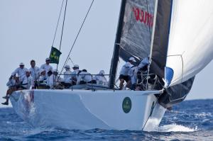 Ben Ainslie on the Alfa Romeo boat at the Maxi Yacht Rolex