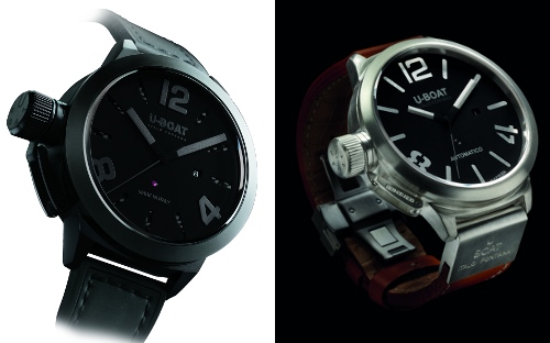 Left: Classico AB 4/2 "Carbonio" Right: CA925 solid silver chronograph