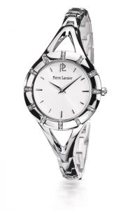 PIERRE LANNIER - PL 9 - Elegant ladies timepiece with sparkling stones decorated case. All stainless steel. Water-resistant 3ATM.