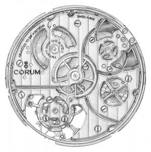 CORUM Admiral's Cup Minute Repeater Tourbillon 45 movement Drawing by Atelier XJC