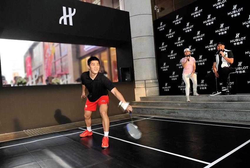 Olympic champion Fu Haifeng at the Hublot Badminton tournament in Dalian