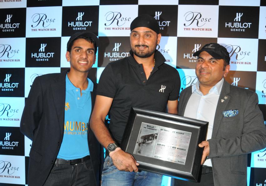 Harbhajan Singh was presented a plaque made of more than 600 rubies