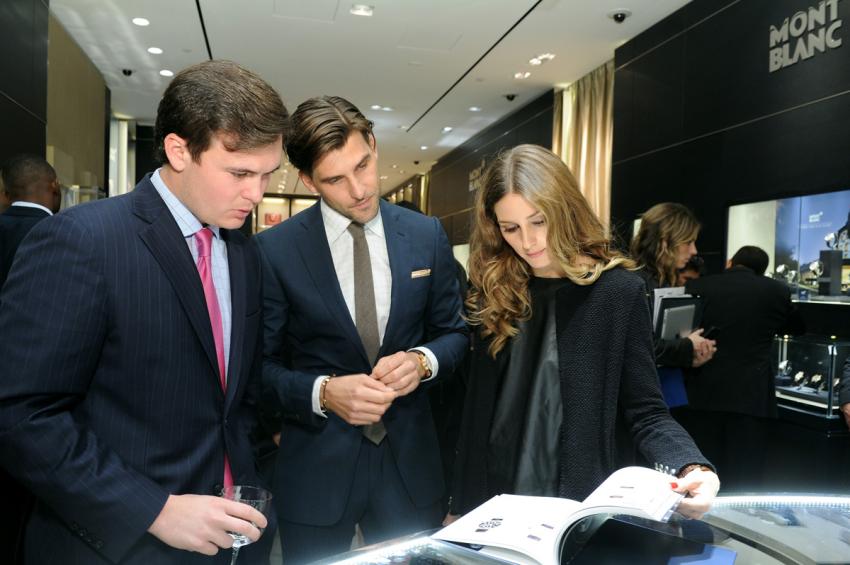 Johannes Huebl and Olivia Palermo at the Montblanc boutique opening in New York