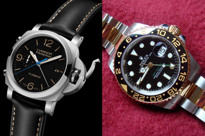 Rolex Oyster Perpetual GMT-Master II and Panerai Luminor 1950 3 Days Chrono Flyback