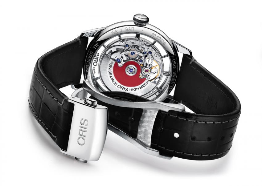 The 'skeletonised' movement holder of the new Oris Artelier Translucent discloses an unrestricted view.