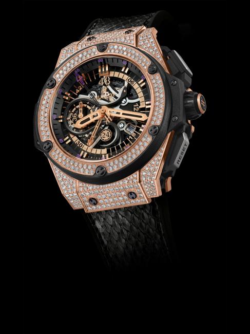 Hublot diamond-set King Power Black Mamba King Gold 