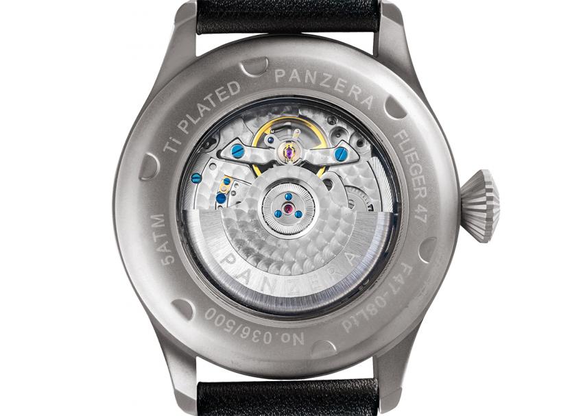 The back of the limited edition Panzera Flieger 47 Heinkel