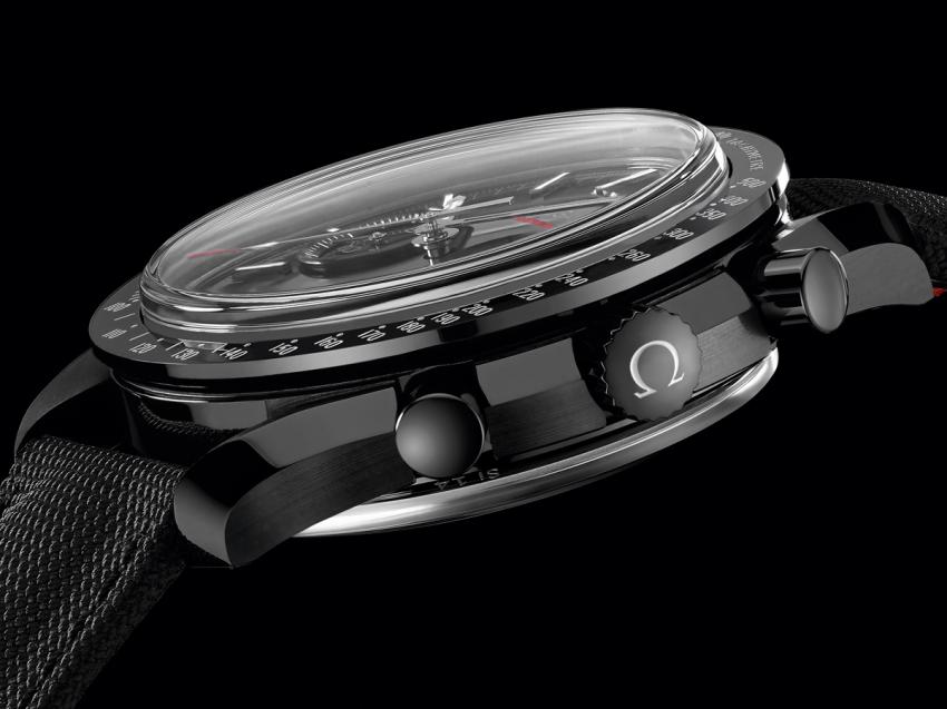 Push buttons and crown of the new Omega Speedmaster