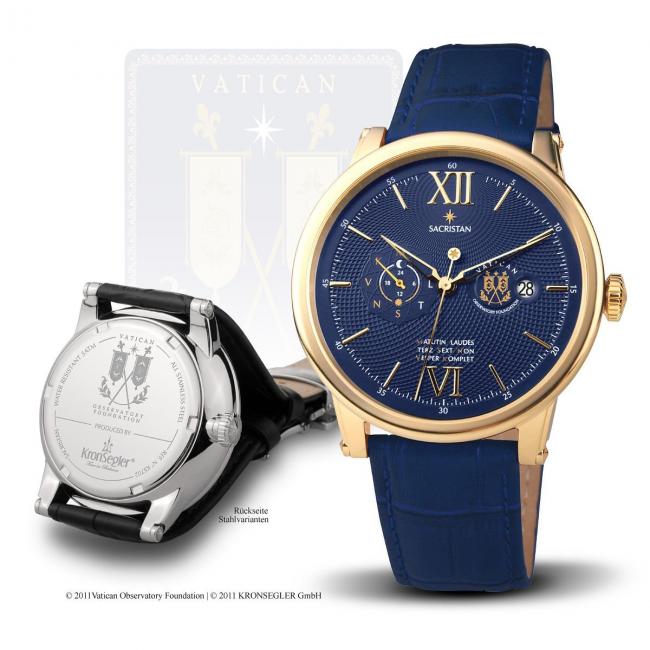 Kronsegler Official Vatican Observatory Watch "Sacristan" - Automatic Men's Watch gold-blue