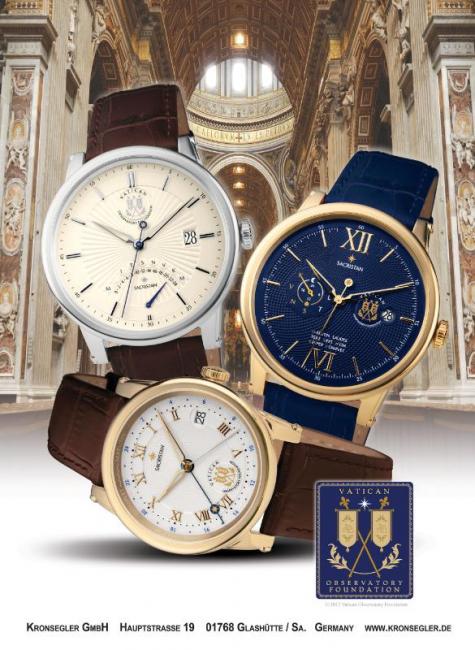 The Sacristan watches by Kronsleger bear the official seal of the Vatican Observatory Foundation