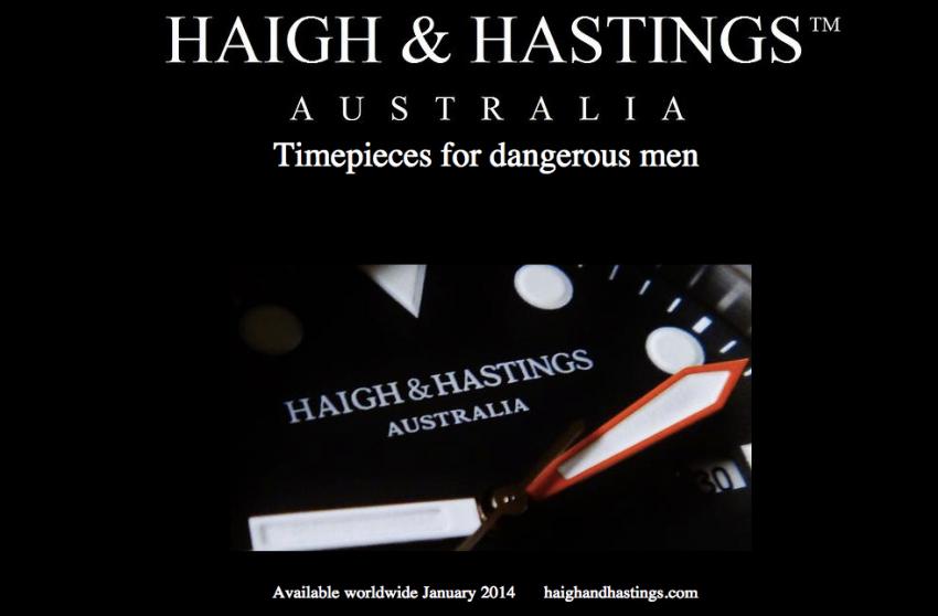 A teaser image of the upcoming Haigh & Hastings watch