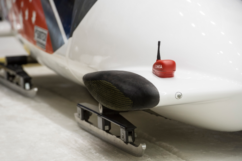 OMEGA Measurement Unit on a bobsleigh