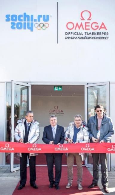 The OMEGA Pavilion was officially opened by Swatch Group CEO Nick Hayek, President of OMEGA Stephen Urquhart, IOC President Thomas Bach and legendary swimmer and IOC member Alexander Popov.