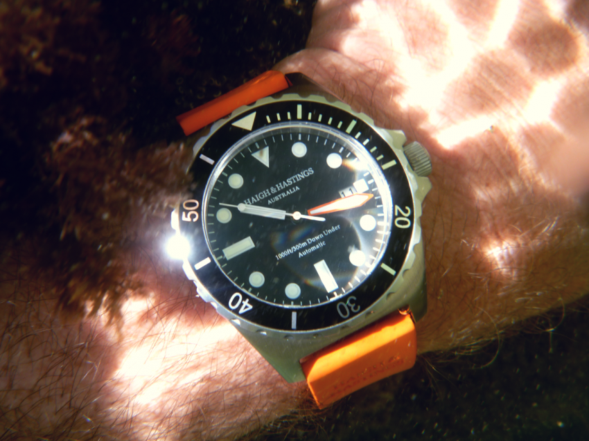 The M2 Diver Automatic in its element, under water.