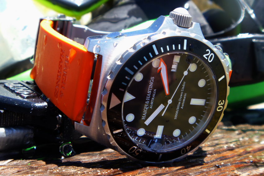 The Haigh & Hastings M2 Diver Automatic with 1000 ft / 300 m water resistance.