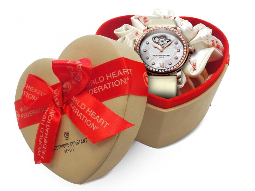 A special Frédérique Constant gift box, designed to support the Hearth and Stroke Foundation of Canada