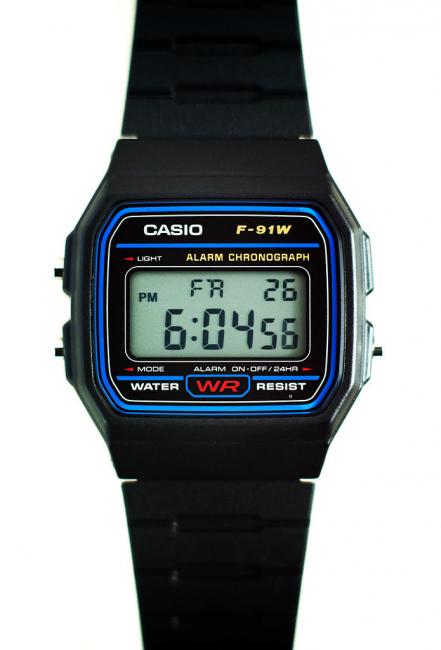 The F-91W introduced in 1991, according to Casio it still sells well