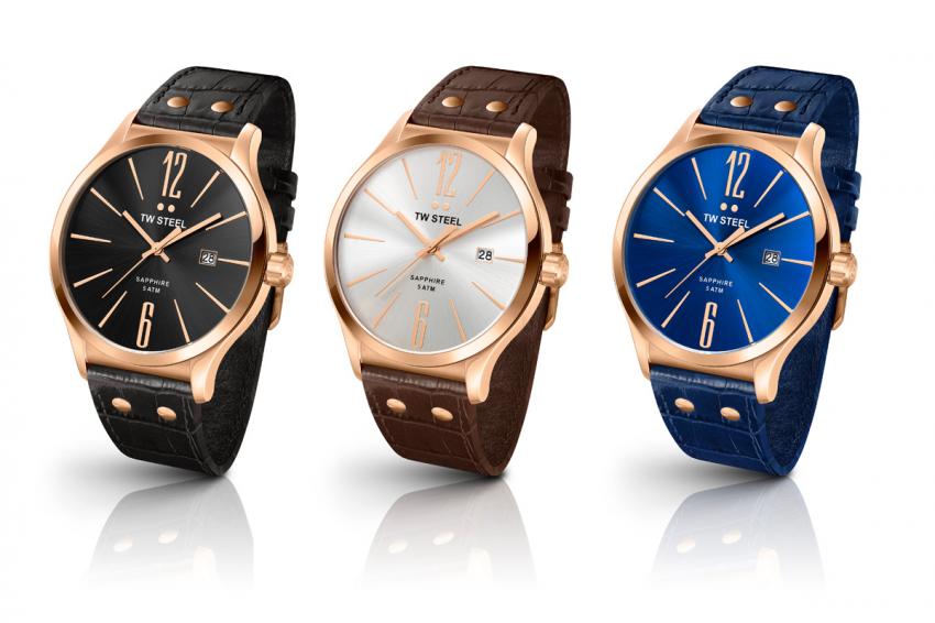 The TW1303, TW1304 and TW1305 with their A-grade PVD rose gold plated cases.