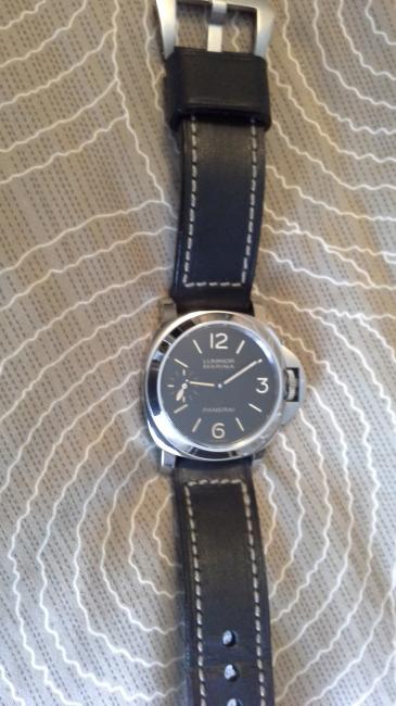 Panerai with Horween Black/Old Gold Stitch strap by Greg Stevens Design