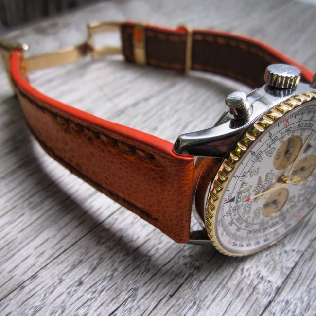 A finished strap on customer's Breitling. Photo curtesy of Aaron Pimentel.