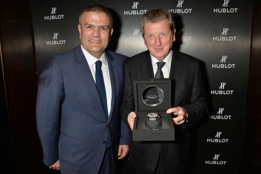 Ricardo Guadalupe, CEO of Hublot, presented Roy Hodgson, the Manager of the England National football team, with a watch that has been created and named in his honour.