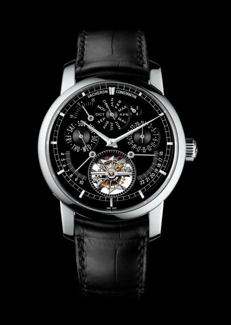 Vacheron Constantin Traditionnelle Calibre 2253 Moscow Boutique: tourbillon at six o'clock; equation of time between 10 and 11 o'clock; perpetual calendar days, months and dates at 9, 12 and 3 o'clock, while the leap-year indicator is at 1 o'clock; sunrise at 8 o'clock; sunset at 4 o'clock.