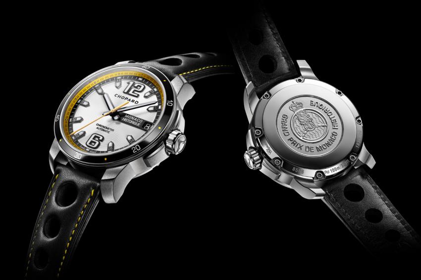 Front and back of the 2014 Chopard Grand Prix de Monaco Historique Automatic.