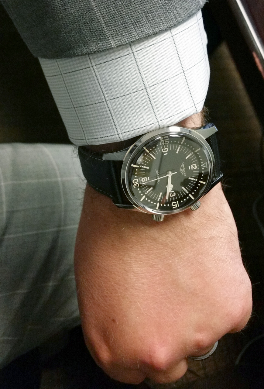 longines legend diver on wrist