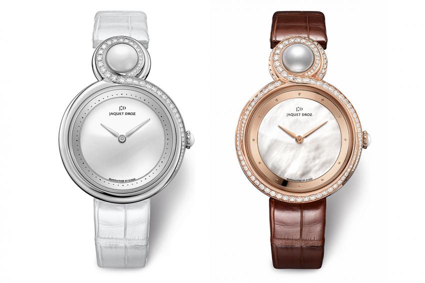 Jaquet Droz Lady 8 white ceramic and red gold