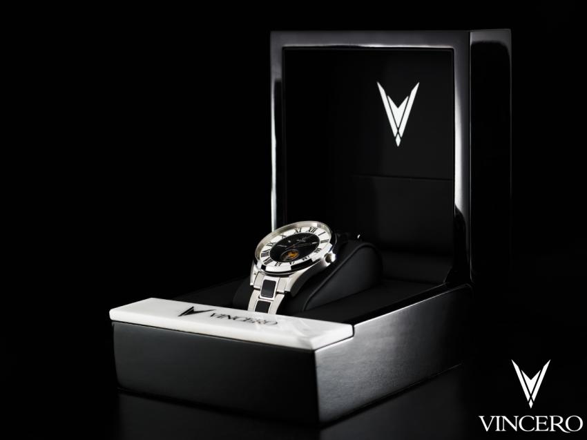 Vincero watches come in a wooden box with marble accents. 