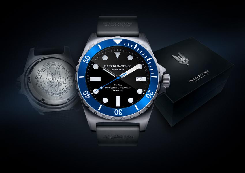 The limited edition Haigh & Hastings M2 Diver marking the 50th anniversary of the Special Air Service Regiment.