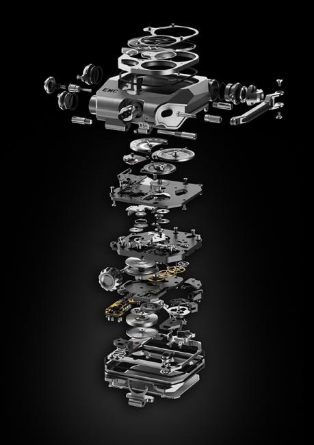 Exploded view of the Urwerk EMC