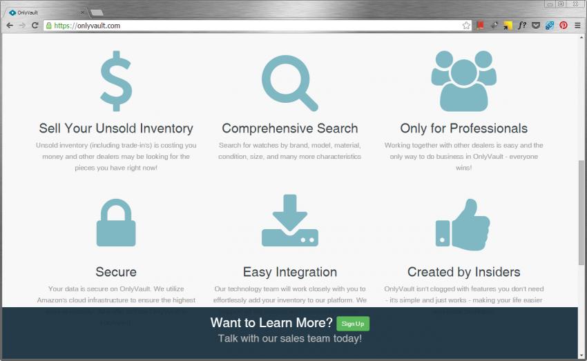 Screenshot of OnlyVault.com