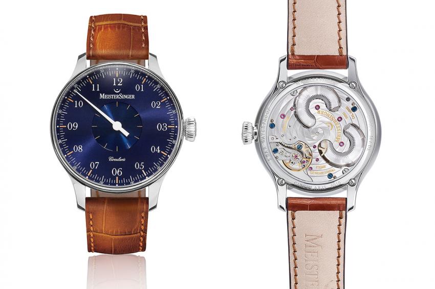 MeisterSinger Circularis with sunburst sapphire blue dial.