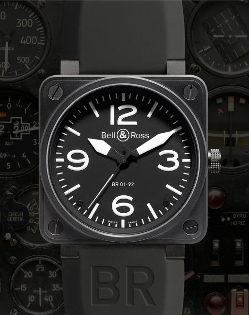 The über-cool Bell & Ross BR01-92 is inspired by the shape of aviation instruments.