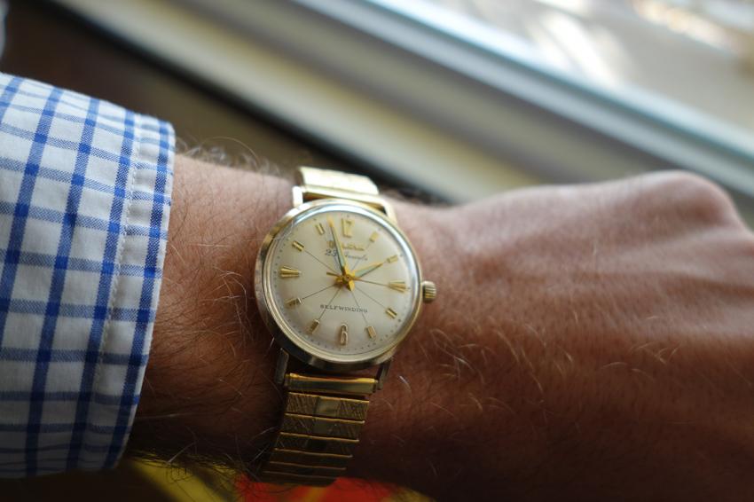 Phil wearing his grandfather's Bulova