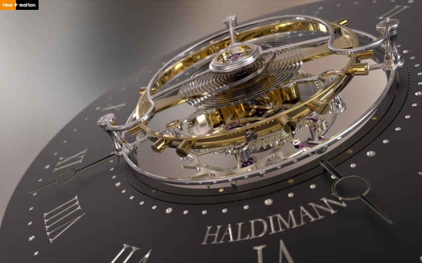 Haldimann Horology H1 Tourbillon Assembly. Rendering courtesy of Time + Motion