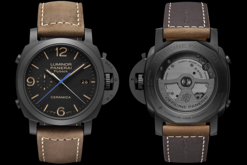 The two sides of the Luminor 1950 3 Days Chrono Flyback Automatic Ceramica - 44 mm PAM00580