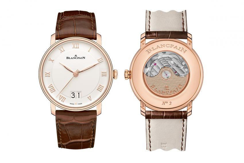 The front and the back of the Blancpain Villeret Grande Date.