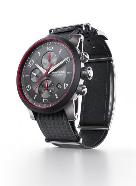 A Montblanc TimeWalker Urban Speed on the e-Strap.