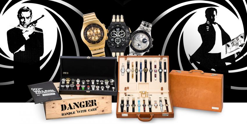 Swatch James Bond Leather Briefcase & James Bond Villains Set