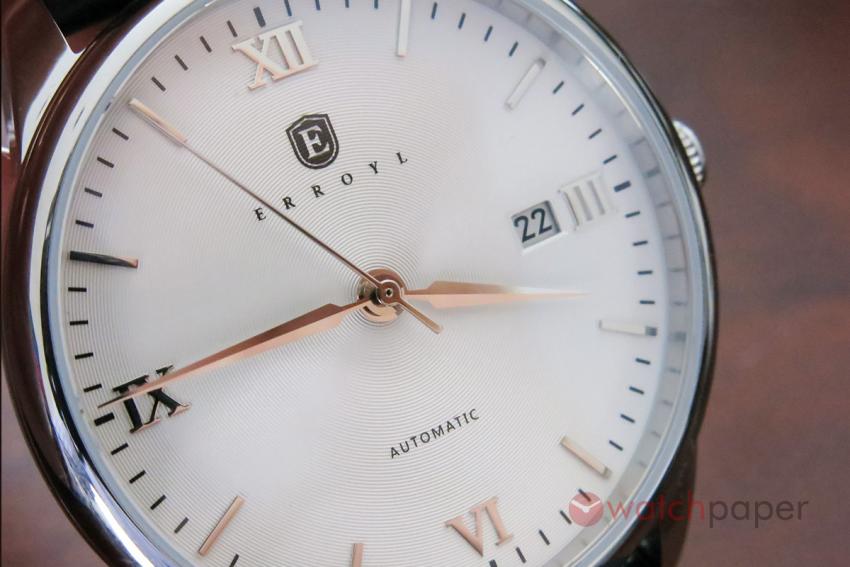 Another look at the dial of the Erroyl E30 Heritage White 