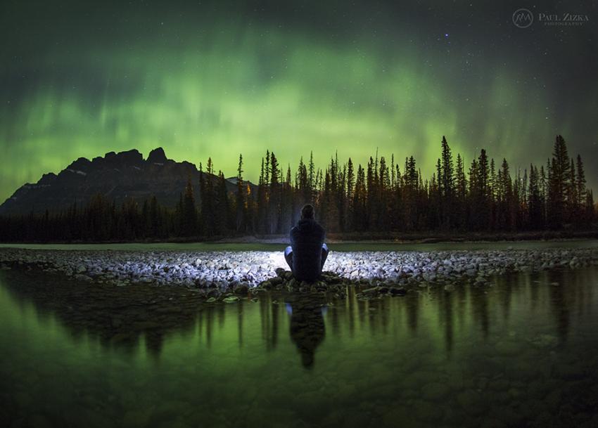 Self-portrait at Castle Mountain, Banff National Park