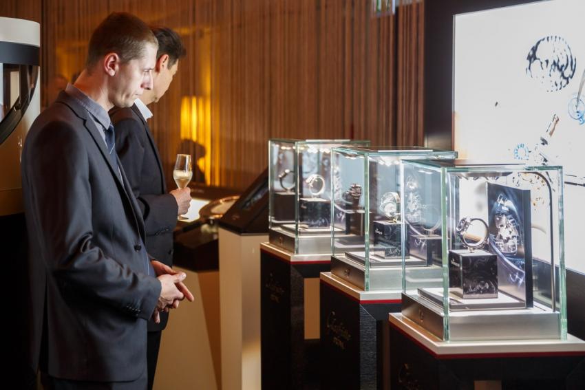 Visitors at Glashütte Original's The Art of Chronograph exhibition