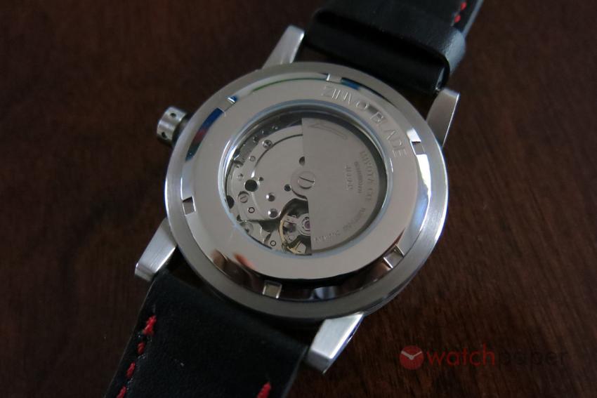 See-through back unveiling a Miyota 9015.